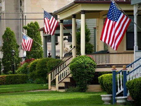 flags on houses