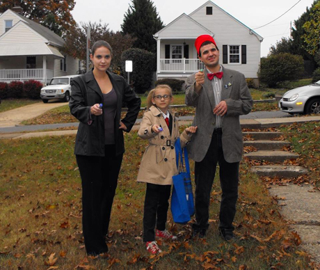 Katie Kervin Stanley, her 10-year-old daughter and her brother dressed up as Nine, Ten and Eleven.
