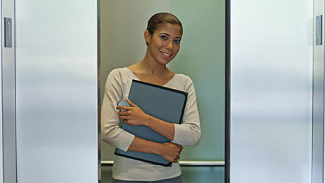 Lady in an elevator