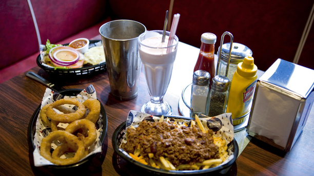 Onion Rings and Chili Cheese Fries at The Diner. (Time Out)