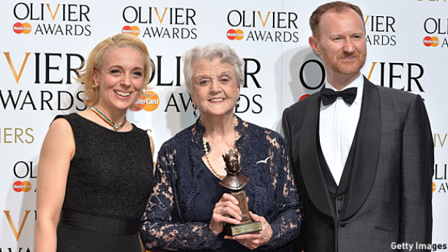 Amanda Abbington, Angela Lansbury and Mark Gatiss (Pic: Anthony Harvey/Getty Images)
