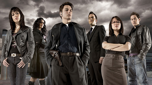 den opprinnelige cast som de dukket opp I Torchwood. (BBC)