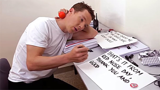Benedict Cumberbatch backstage at Red Nose Day (Pic: NBC)