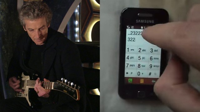 The Doctor jams with a phone. (Photo: BBC/YouTube)