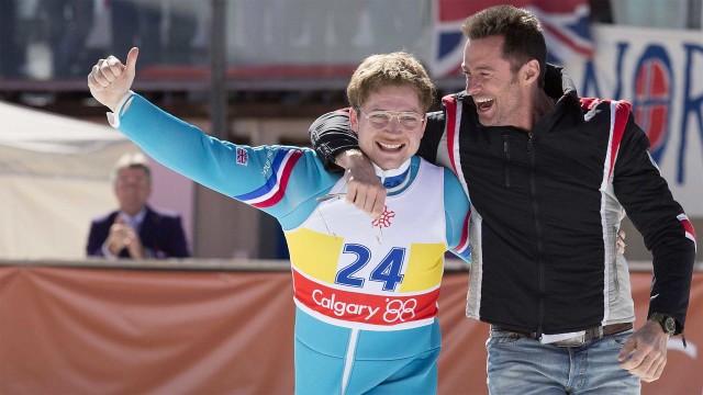 Taron Egerton and Hugh Jackman in Eddie the Eagle (Photo: Lionsgate UK)