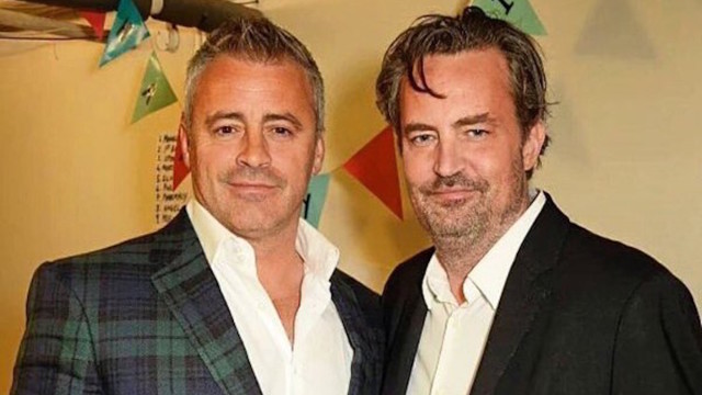 Matt LeBlanc and Matthew Perry backstage in London