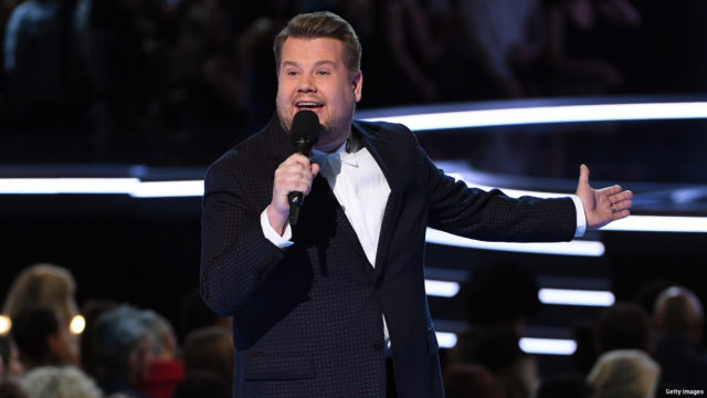 Host James Corden speaks onstage during the 60th Annual GRAMMY Awards at Madison Square Garden on January 28, 2018 in New York City.