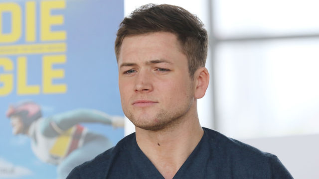Taron Egerton, Hugh Jackman And Director Dexter Fletcher from “EDDIE THE EAGLE” Make Appearance At Slam Miami Charter School In Miami