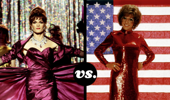 Vida (Patrick Swayze) and Dorothy (Dustin Hoffman) Fierce Off in a Tourney of Movie Drag Queens