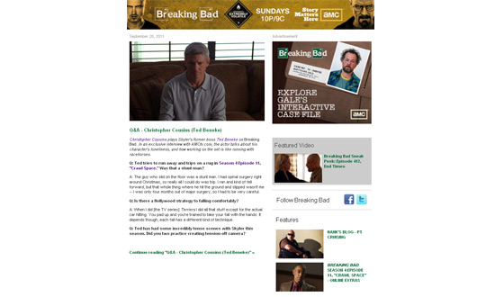Sign Up Today for the <em>Breaking Bad</em> Newsletter and Get All The Latest Delivered to Your Inbox