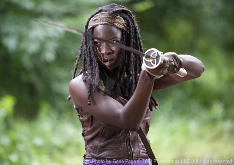 Michonne (Danai Gurira) in Episode 3 of The Walking Dead