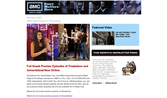 Want to Keep on Top of the Latest <em>Freakshow</em> News? Sign Up for the AMC Weekly Newsletter