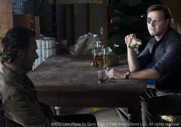 Rick Grimes (Andrew Lincoln) and the Governor (David Morrissey) of The Walking Dead