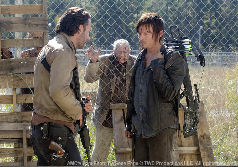 Rick Grimes (Andrew Lincoln) and Daryl Dixon (Norman Reedus) of The Walking Dead