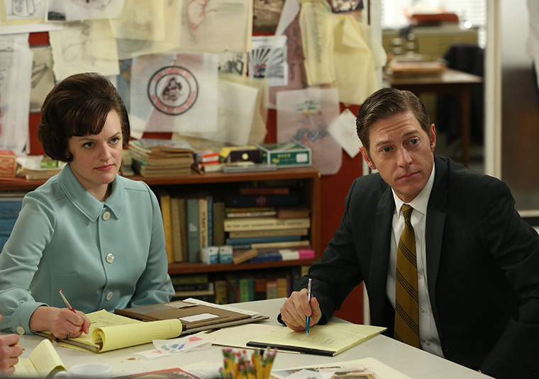Peggy Olson (Elisabeth Moss) and Ted Chaough (Kevin Rahm) in Mad Men