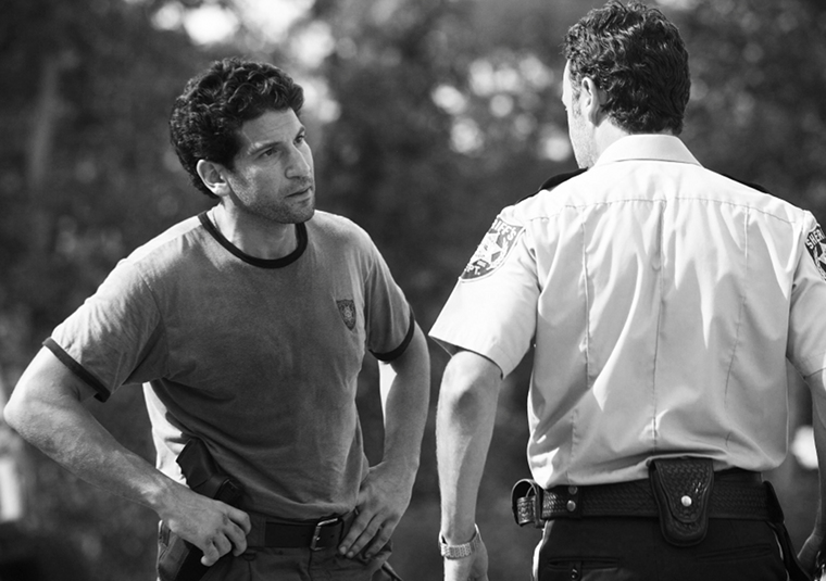 Shane Walsh (Jon Bernthal) and Rick Grimes (Andrew Lincoln) in Episode 3 of The Walking Dead