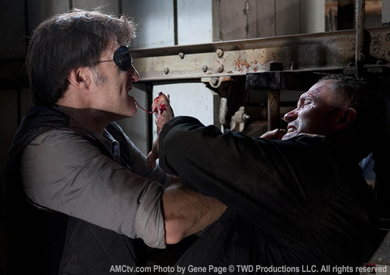 The Governor (David Morrissey) and Merle Dixon (Michael Rooker) in Episode 15 of The Walking Dead
