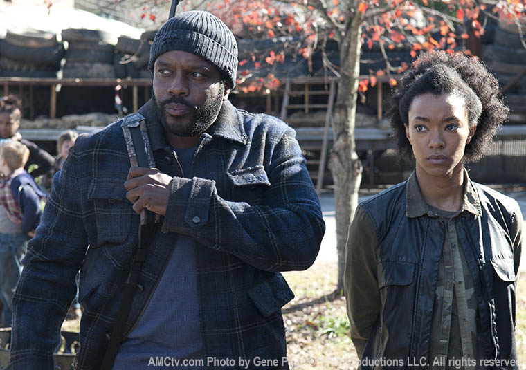 Tyreese (Chad L. Coleman) and Sasha (Sonequa Martin-Green) in Episode 16 of The Walking Dead