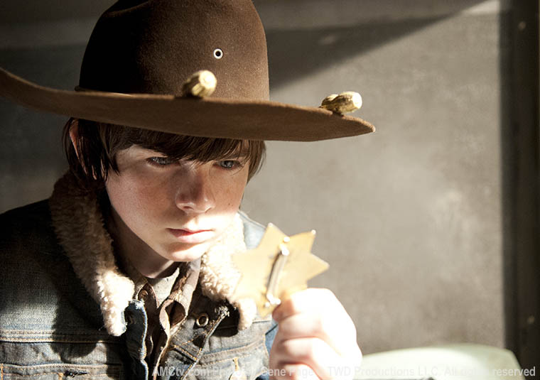 Carl Grimes (Chandler Riggs) in Episode 16 of The Walking Dead