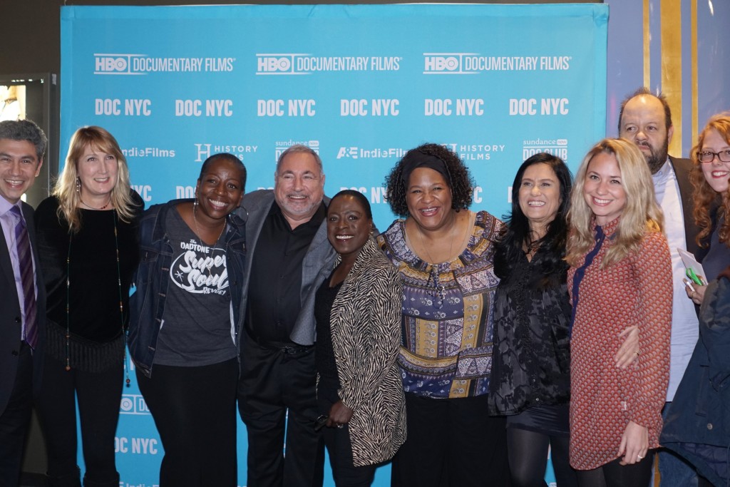 Sharon Jones (C) with the crew and Director Barbara Kopple at the Opening Night Screening of 'Miss Sharon Jones!' at DOC NYC