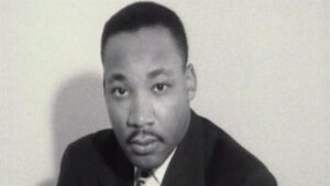 Black & white portrait of Martin Luther King Jr.