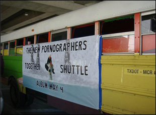 Hitch a ride, music advertising on the side. (photo)